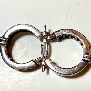 CIA 925 Hoop Pierced Earrings CZ Stones